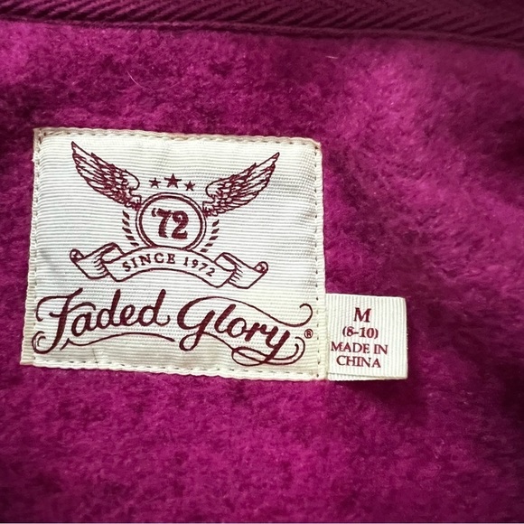 Faded Glory Pink Fleece Full Zip Vest Medium - Picture 5 of 5
